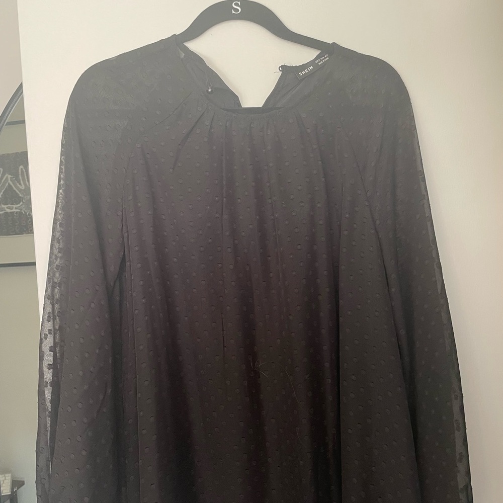 SHEIN Winter Dress with Polka Dot Detail